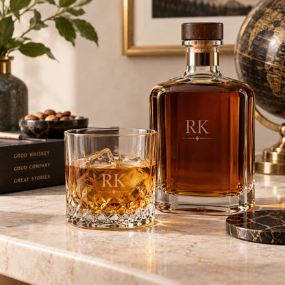 Monogrammed premium glassware engraving