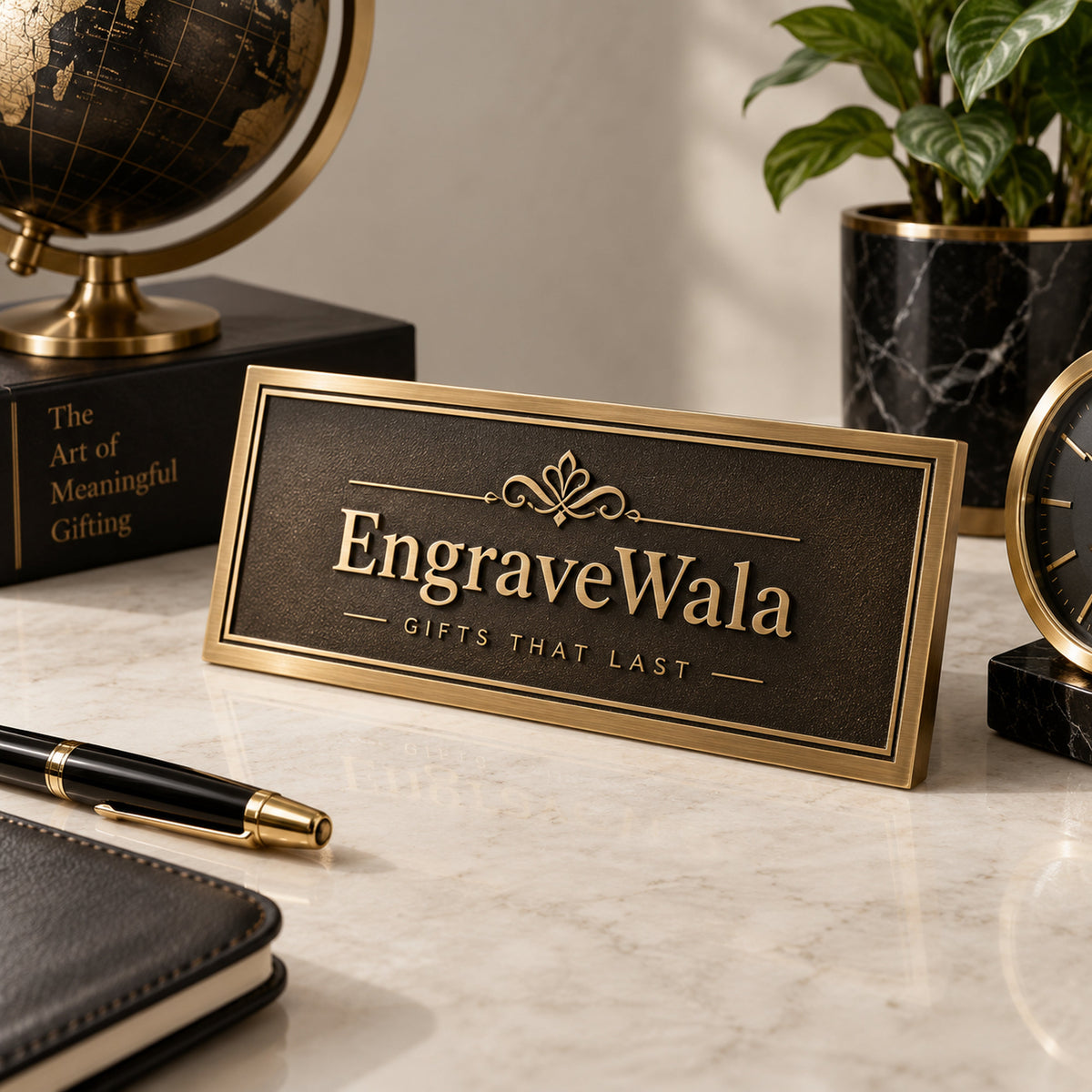 Premium logo engraving display