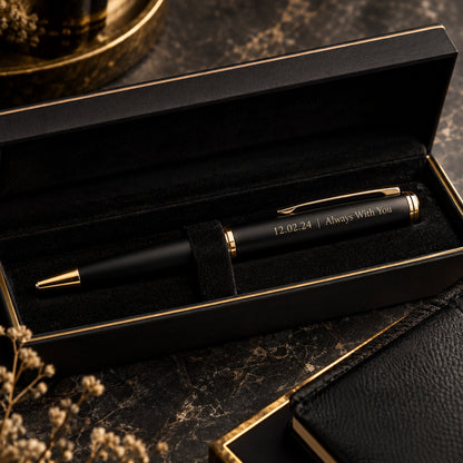 Engraved pen with short message