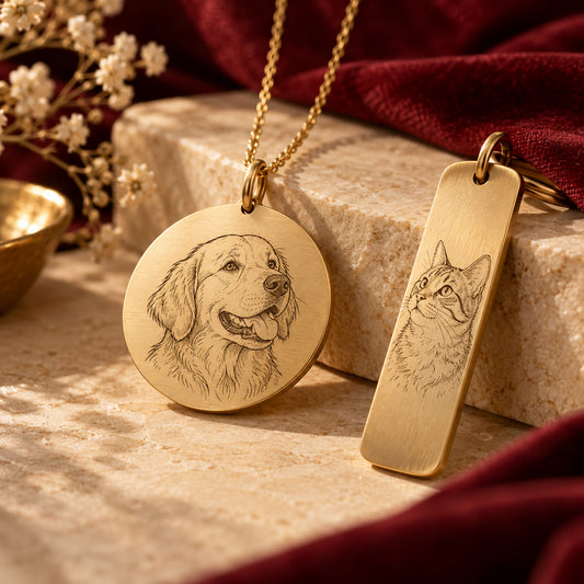 Illustration engraving on premium brass keepsakes