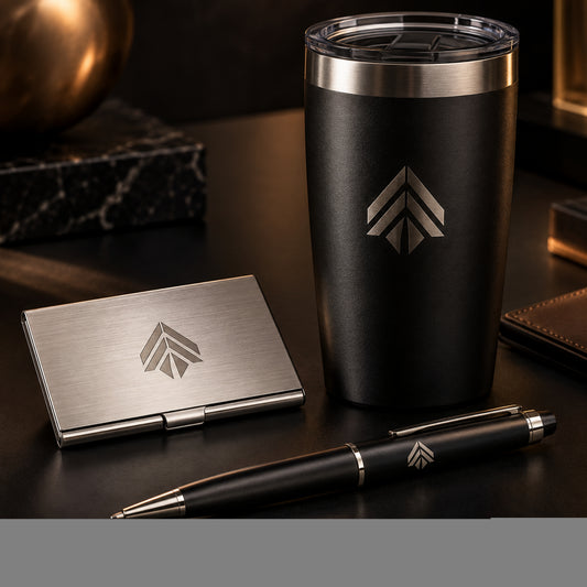 Logo engraving on premium corporate accessories